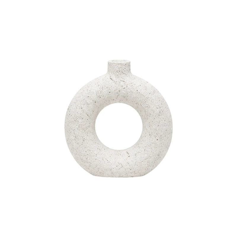 Frankly Cotton Textured Ceramic Ring Vase by Nest & Stem Homewares