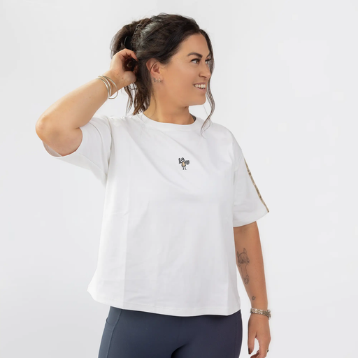 Brushed Cotton Bombshell T-shirt White by The Brave Pants Company