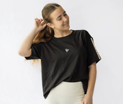 Brushed Cotton Bombshell T-shirt Black by The Brave Pants Company