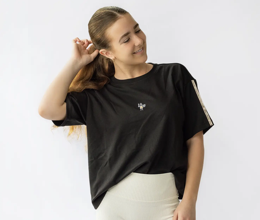 Brushed Cotton Bombshell T-shirt Black by The Brave Pants Company