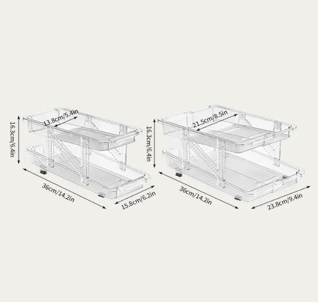 g8buynz 2PC Infinite Telescopic Beverage Storage Box, Two-Tier Automatic Rolling Soda Can Storage Organizer 2PC Infinite Telescopic Beverage Storage Box, Two-Tier Automatic Rolling Soda Can Storage Organizer
