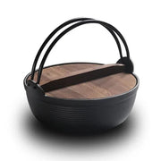 g8buynz 25cm stew pot Japanese Style Sukiyaki Tetsu Nabe Pot with Wooden Lid and Double Handle Cast Iron Pot 25cm stew pot Japanese Style Sukiyaki Tetsu Nabe Pot with Wooden Lid and Double Handle Cast Iron Pot