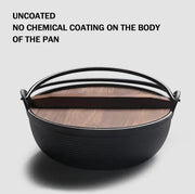 g8buynz 25cm stew pot Japanese Style Sukiyaki Tetsu Nabe Pot with Wooden Lid and Double Handle Cast Iron Pot 25cm stew pot Japanese Style Sukiyaki Tetsu Nabe Pot with Wooden Lid and Double Handle Cast Iron Pot