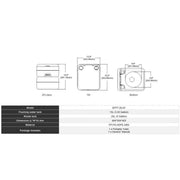 Portable Chemical Toilet - 20L dimensions and specifications including water tank and waste tank information.