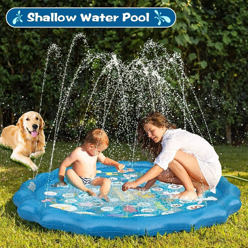 Kids Water Play Mat Sprinkler Splash Pad 170CM by salelink.co.nz