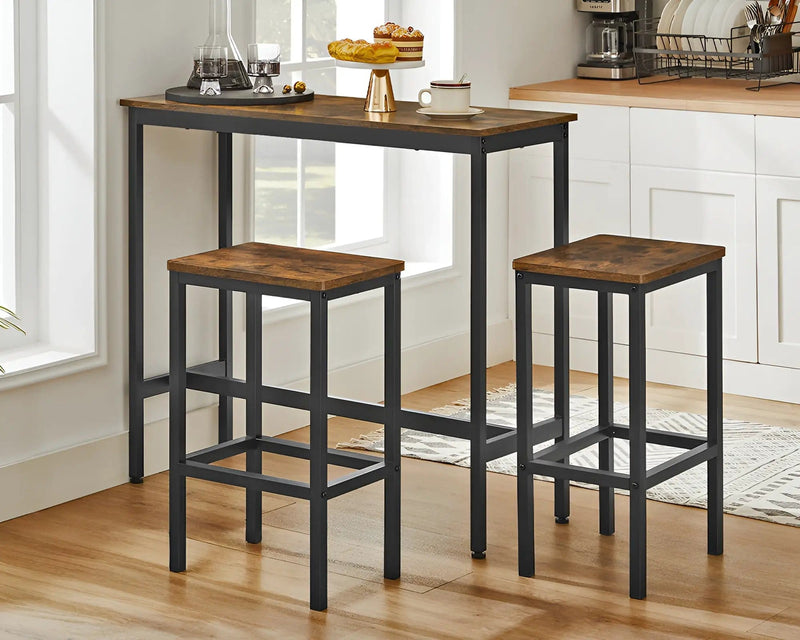The Shopsite Home-living Dining Table Set Bar Table and Stools Set with 2 Stools Dining Table Set Bar Table and Stools Set with 2 Stools