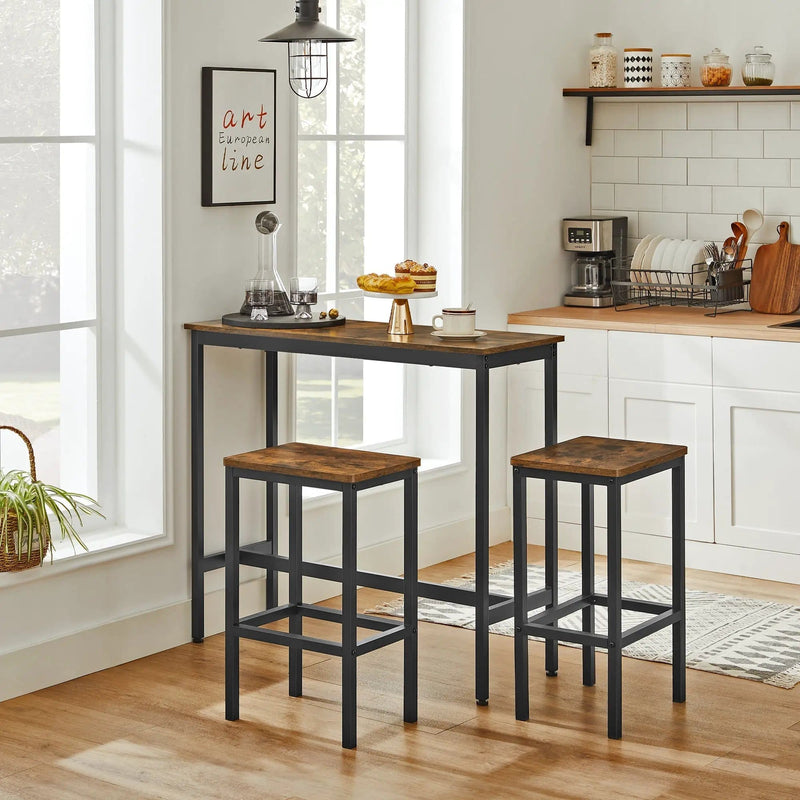 The Shopsite Home-living Dining Table Set Bar Table and Stools Set with 2 Stools Dining Table Set Bar Table and Stools Set with 2 Stools