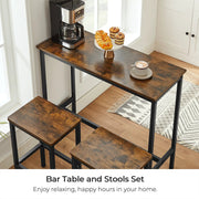 The Shopsite Home-living Dining Table Set Bar Table and Stools Set with 2 Stools Dining Table Set Bar Table and Stools Set with 2 Stools