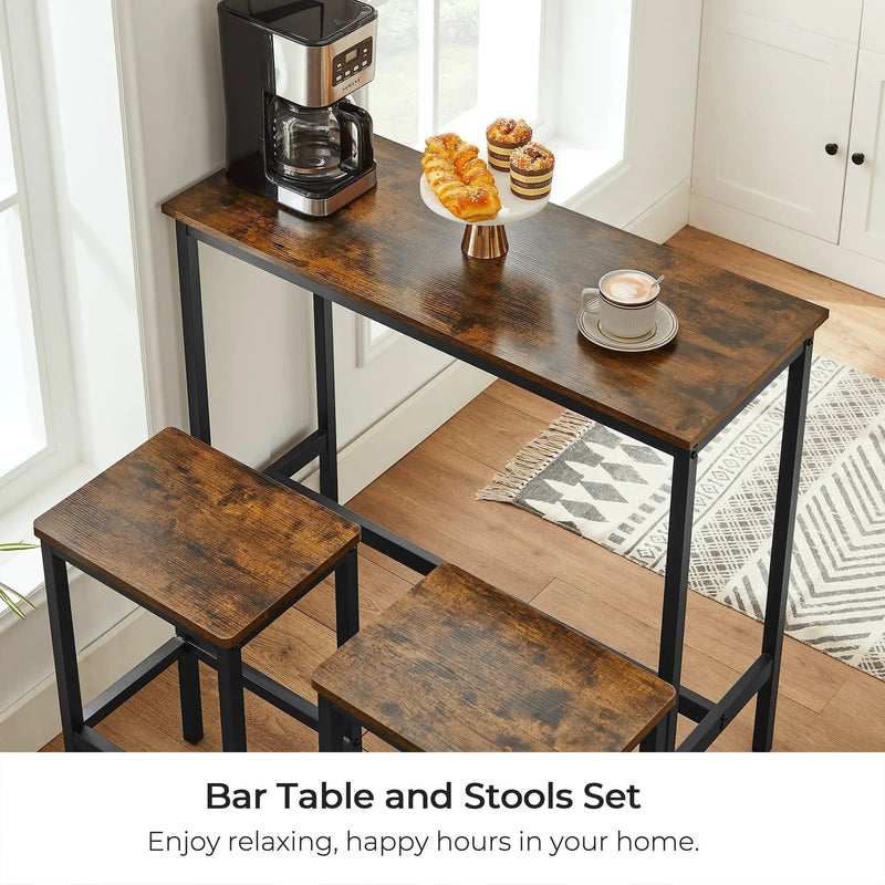 The Shopsite Home-living Dining Table Set Bar Table and Stools Set with 2 Stools Dining Table Set Bar Table and Stools Set with 2 Stools