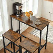The Shopsite Home-living Dining Table Set Bar Table and Stools Set with 2 Stools Dining Table Set Bar Table and Stools Set with 2 Stools