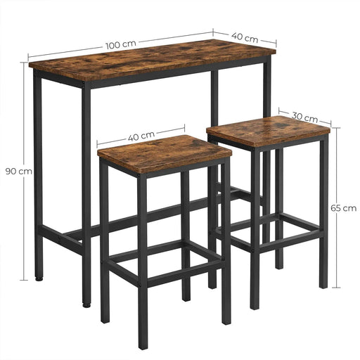 The Shopsite Home-living Dining Table Set Bar Table and Stools Set with 2 Stools Dining Table Set Bar Table and Stools Set with 2 Stools