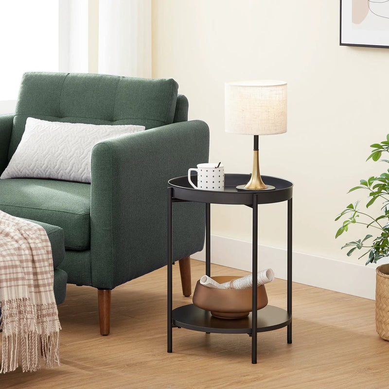 VASAGLE Bed Side Tables End Table Black by The Shopsite