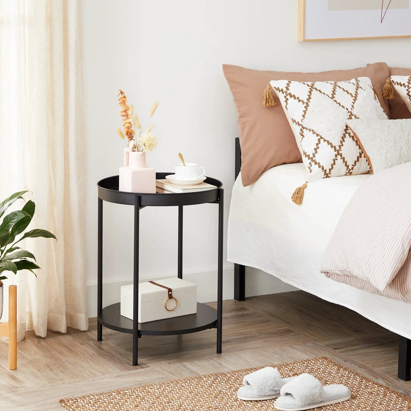 VASAGLE Bed Side Tables End Table Black by The Shopsite