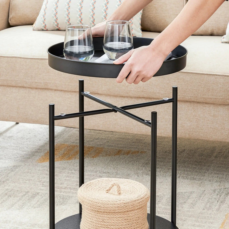 VASAGLE Bed Side Tables End Table Black by The Shopsite