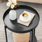 VASAGLE Bed Side Tables End Table Black by The Shopsite