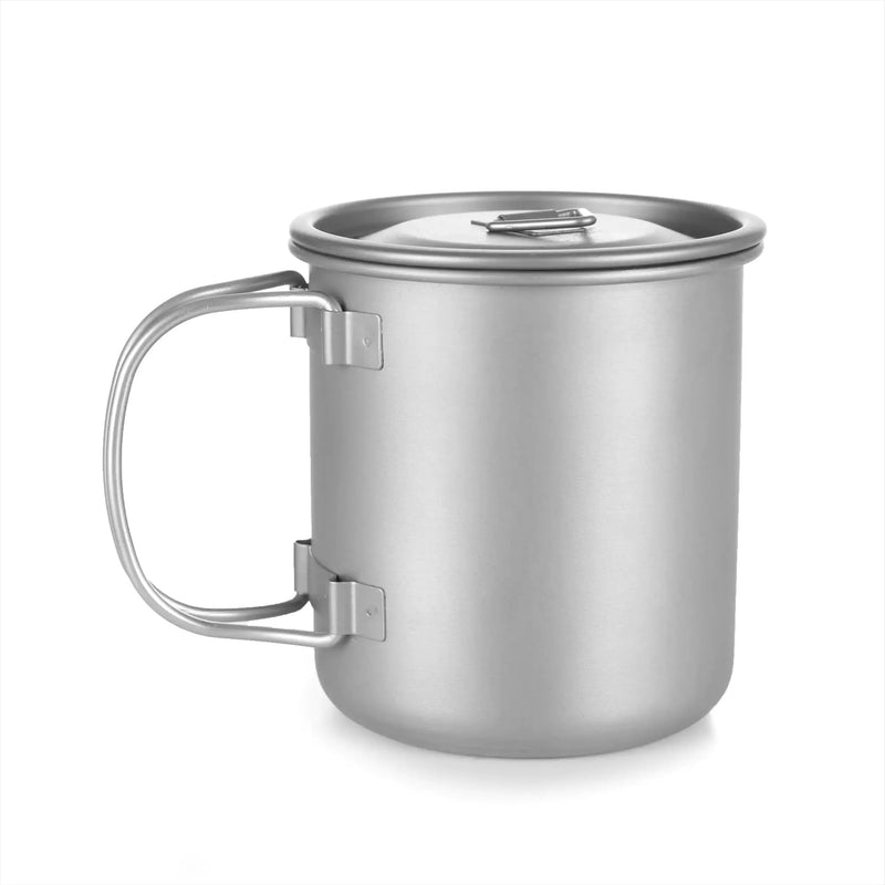 Titanium Folding Cup for Camping - Collapsible Travel Mug with Lid | Ultralight Outdoor Drinkware by Mead's Supply & Equipment Outfitters limited