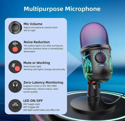 g8buynz Gaming Microphone, USB PC Mic for Streaming, Podcasts, Recording, Condenser Computer Desktop Mic Gaming Microphone, USB PC Mic for Streaming, Podcasts, Recording, Condenser Computer Desktop Mic
