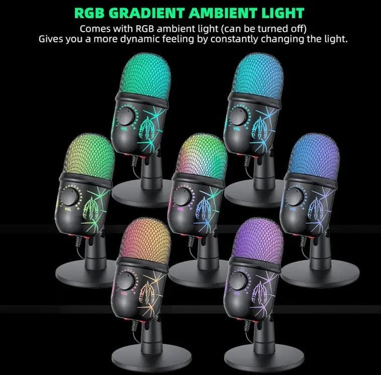 g8buynz Gaming Microphone, USB PC Mic for Streaming, Podcasts, Recording, Condenser Computer Desktop Mic Gaming Microphone, USB PC Mic for Streaming, Podcasts, Recording, Condenser Computer Desktop Mic