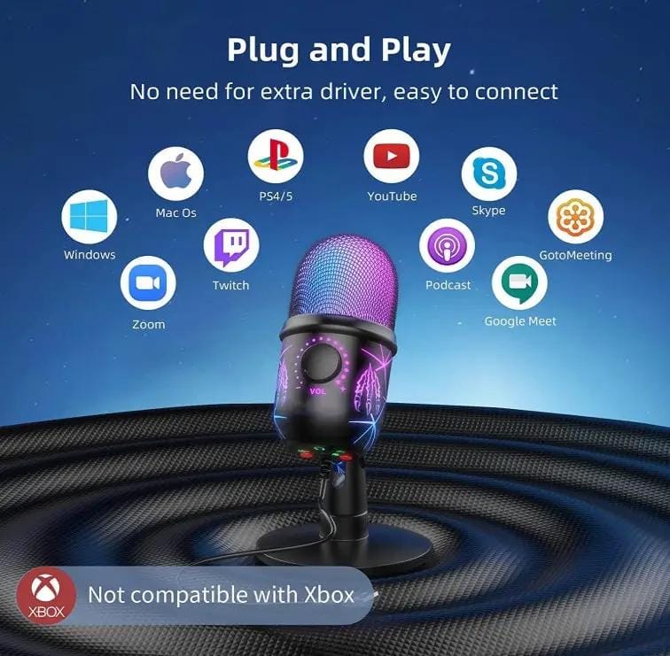 g8buynz Gaming Microphone, USB PC Mic for Streaming, Podcasts, Recording, Condenser Computer Desktop Mic Gaming Microphone, USB PC Mic for Streaming, Podcasts, Recording, Condenser Computer Desktop Mic