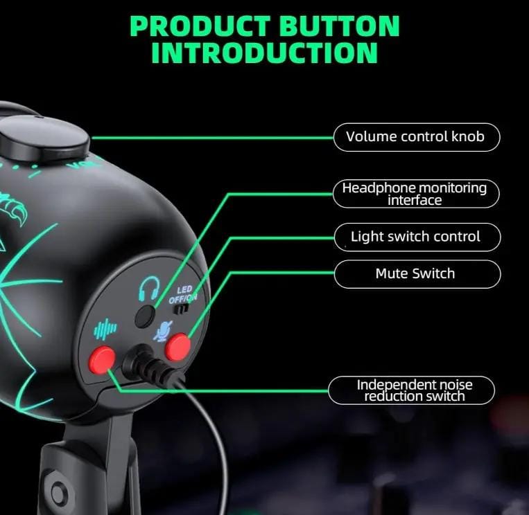 g8buynz Gaming Microphone, USB PC Mic for Streaming, Podcasts, Recording, Condenser Computer Desktop Mic Gaming Microphone, USB PC Mic for Streaming, Podcasts, Recording, Condenser Computer Desktop Mic