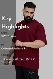 Trendsetter Oversized T-shirt Maroon by Fuaark Nz