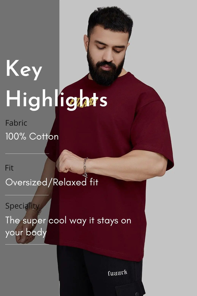 Trendsetter Oversized T-shirt Maroon by Fuaark Nz