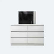'Monaco' White Chest of 6 drawers With Mirror by sue-e furniture