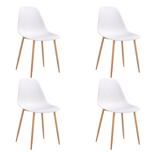 sue-e furniture Dining chairs Alpine Dining Chair [White with Wooden Color Legs] Set of 4 Alpine Dining Chair [White with Wooden Color Legs] Set of 4