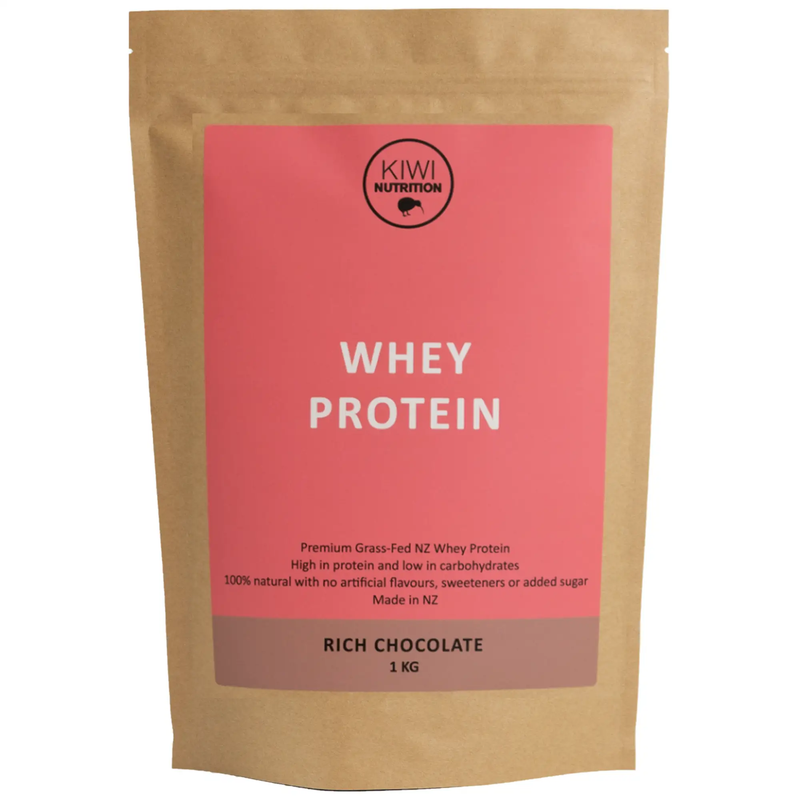 Whey Protein Powder - Chocolate 1kg by Kiwi Nutrition