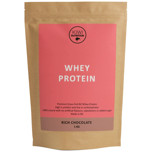 Whey Protein Powder - Chocolate 1kg by Kiwi Nutrition