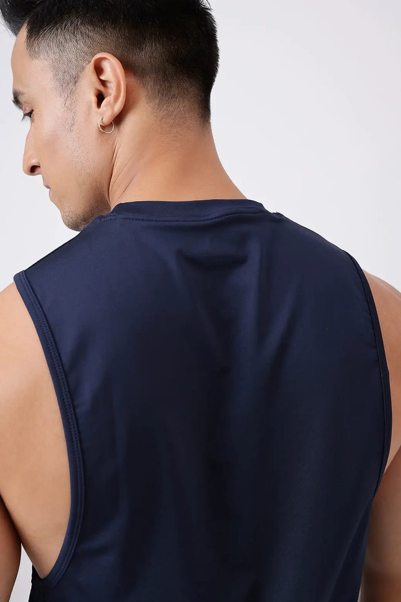 Urban Deep Arm Tank Navy by Fuaark Nz