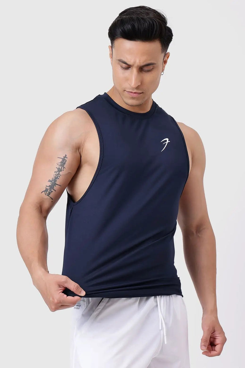 Urban Deep Arm Tank Navy by Fuaark Nz