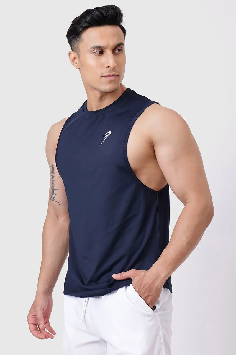 Urban Deep Arm Tank Navy by Fuaark Nz