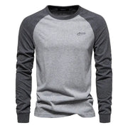 Men's Cotton Long Sleeve Color Block T-Shirt - Casual Comfort & Style by Mead's Supply & Equipment Outfitters limited