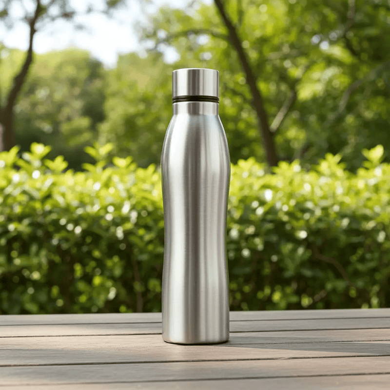 Frankly Cotton 29cm x 8cm Stainless Steel Drinking Bottle 1L by Nest & Stem Homewares