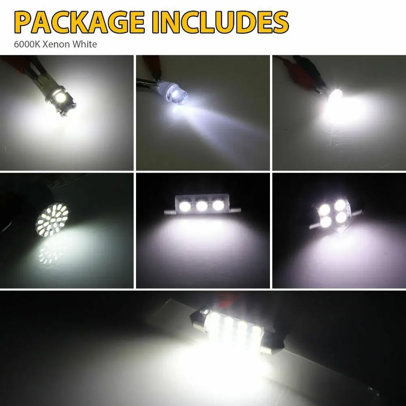 42Pcs Car Interior Combo LED Map Dome Door Trunk Light Bulbs White by salelink.co.nz