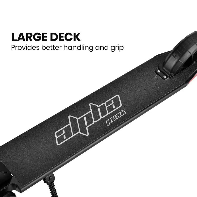 SportZone.co.nz Sports & Fitness > Scooters, Hoverboards & Accessories > Electric Scooters ALPHA Peak 300W Electric Scooter 10Ah Suspension Adults & Teens Black ALPHA Peak 300W Electric Scooter 10Ah Suspension Adults & Teens Black