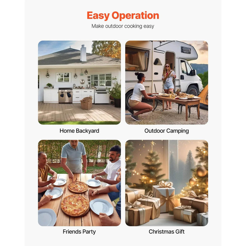 SportZone.co.nz Home & Garden > BBQ > BBQs & Accessories 12 Inch Outdoor Wood Fired Pizza Oven Portable With Thermometer And Carry Bag 12 Inch Portable Wood Fired Pizza Oven With Carry Bag
