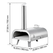 SportZone.co.nz Home & Garden > BBQ > BBQs & Accessories 12 Inch Outdoor Wood Fired Pizza Oven Portable With Thermometer And Carry Bag 12 Inch Portable Wood Fired Pizza Oven With Carry Bag