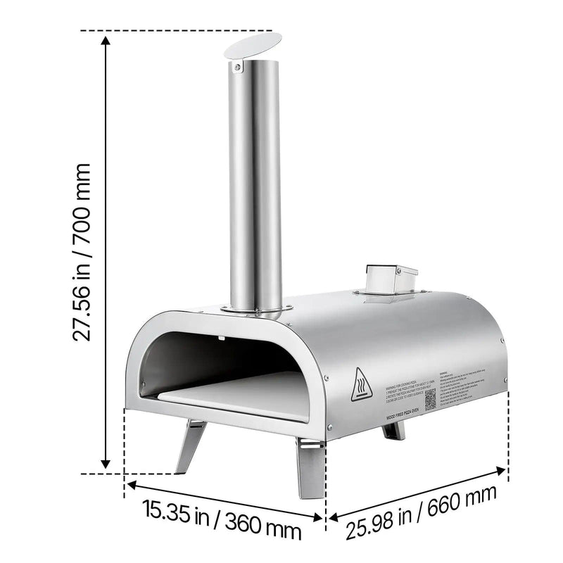 SportZone.co.nz Home & Garden > BBQ > BBQs & Accessories 12 Inch Outdoor Wood Fired Pizza Oven Portable With Thermometer And Carry Bag 12 Inch Portable Wood Fired Pizza Oven With Carry Bag