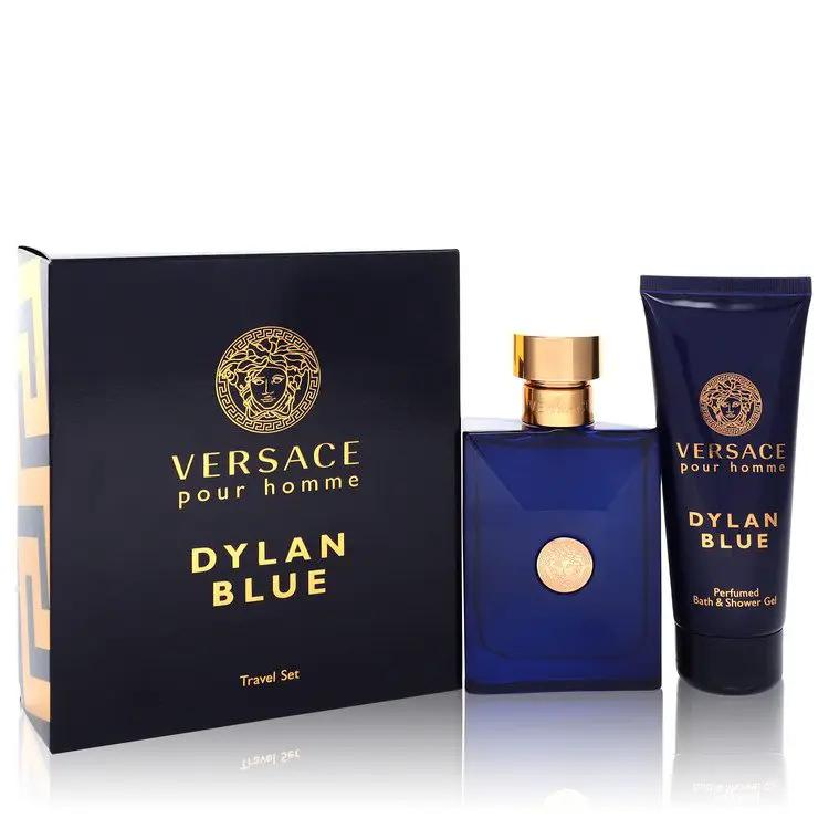 Versace Pour Homme Dylan Blue Gift Set - 3.4 oz Eau de Toilette Spray + 3.4 oz Shower Gel by Versace -- by Brands HD