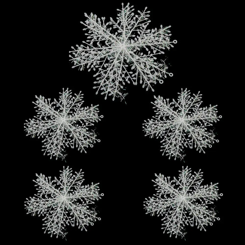 30PCS 11cm White Snowflakes Decorations Christmas Tree Party Charms Christmas Decoration by salelink.co.nz