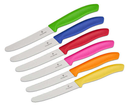 Victorinox Tomato & Table Knife Set 6.7839.6G - 6 piece in colorful ergonomic handles.