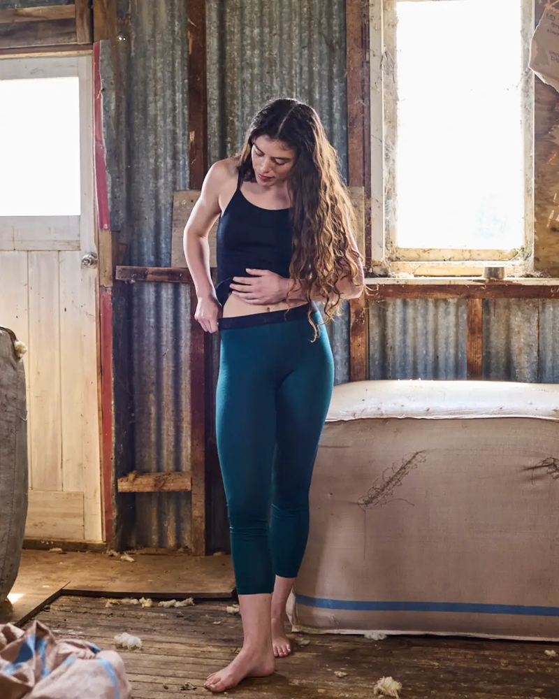 Women's Base Pant - 100% Merino Wool, Pine Green by Merino 365 NZ