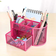 Desk Organiser Mesh Desk Tidy Pen Holder with Drawer Office by salelink.co.nz