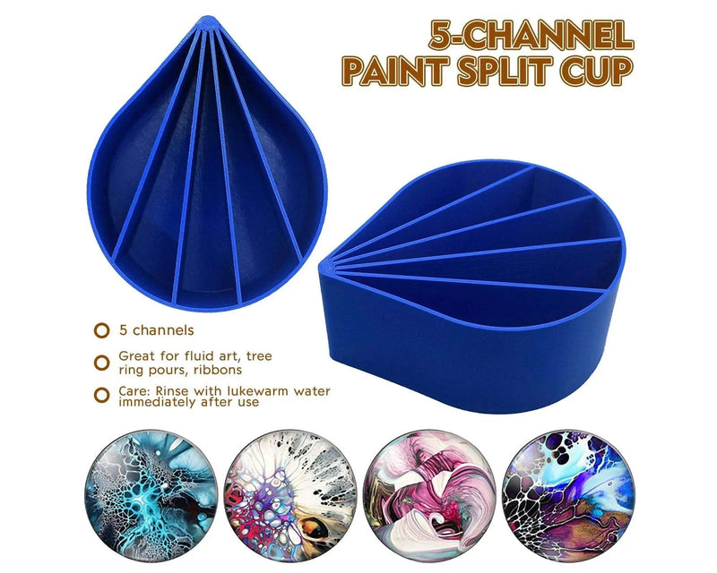 5 Channels Resin Pouring Split Cup Fluid Pour Supplies Tree Clay Creative Resin Tools by Resin Art NZ