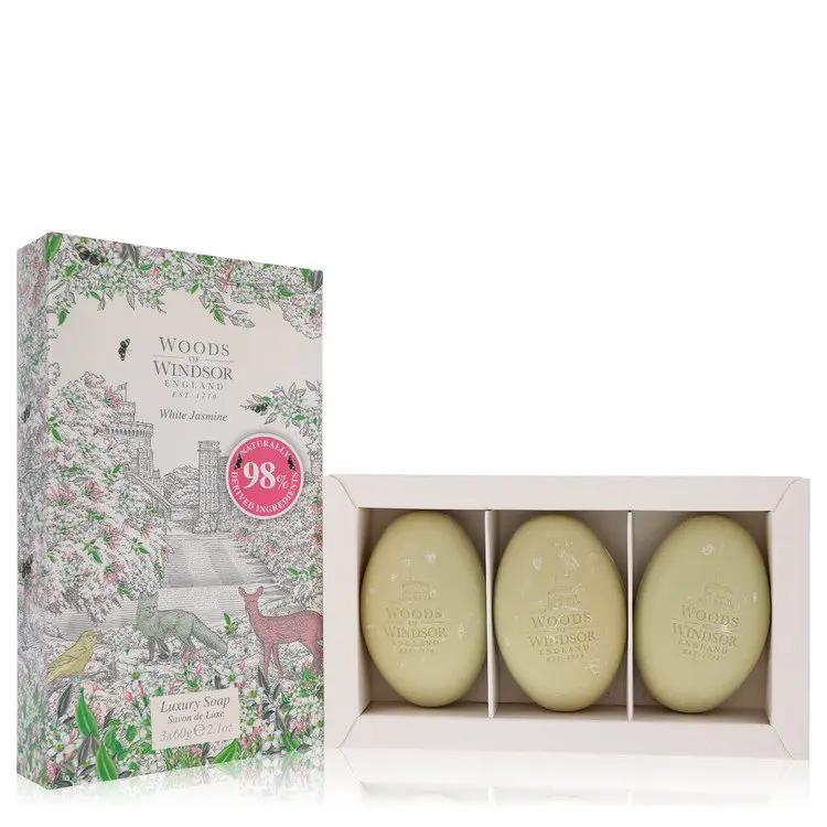 White Jasmine Three 2.1 oz Luxury Soaps by Woods Of Windsor 62 ml by Brands HD