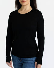 Women's Standard Long Sleeve - 100% Merino Wool, Black by Merino 365 NZ