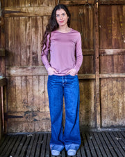 Women's Standard Long Sleeve - 100% Merino Wool, Rose by Merino 365 NZ
