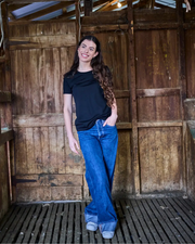 Women's Crew T-Shirt - 100% Merino Wool, Black by Merino 365 NZ